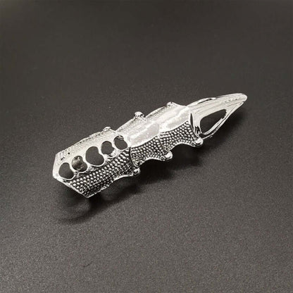 THE MEN THING Rings RINOSKIN - Silver Guard Adjustable Knuckle Joint Full Finger Ring for Men & Boys