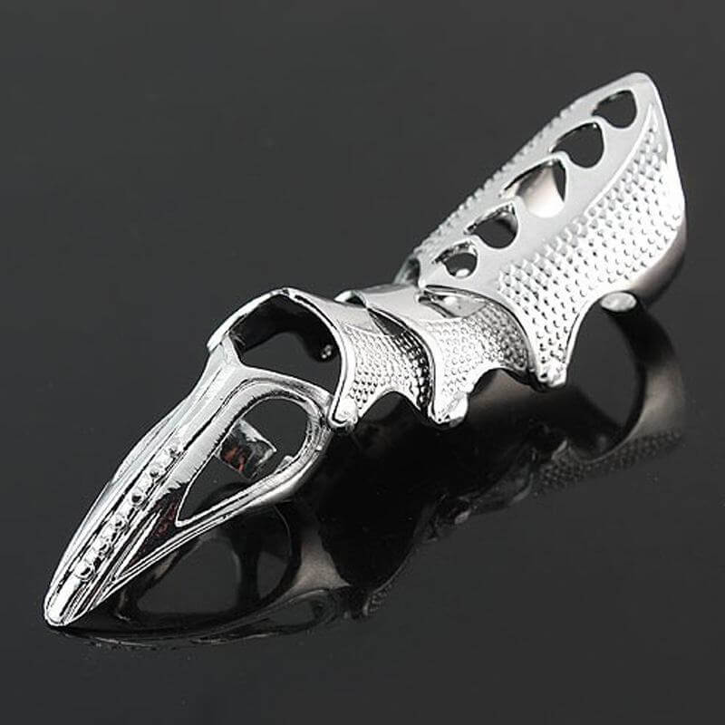 THE MEN THING Rings RINOSKIN - Silver Guard Adjustable Knuckle Joint Full Finger Ring for Men & Boys