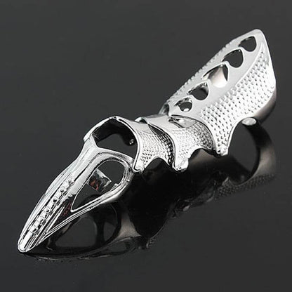 THE MEN THING Rings RINOSKIN - Silver Guard Adjustable Knuckle Joint Full Finger Ring for Men & Boys