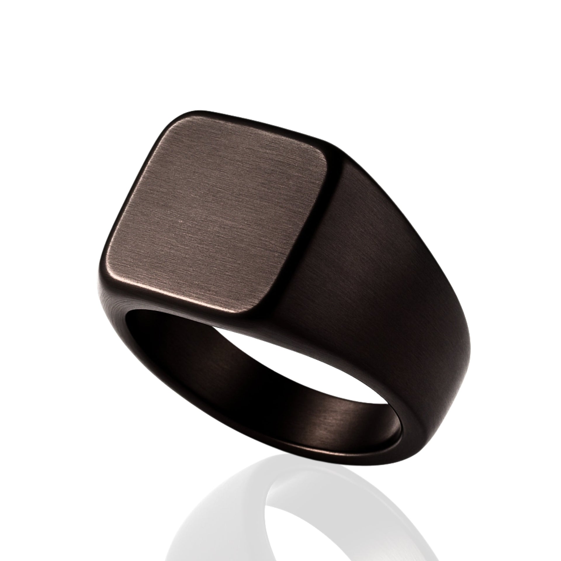 THE MEN THING Rings Royal Series - BLACK CODE RING - Pure Stainless Steel Men’s Steel-Plated Black Ring – Statement Luxury Jewelry (Size : 19-22)
