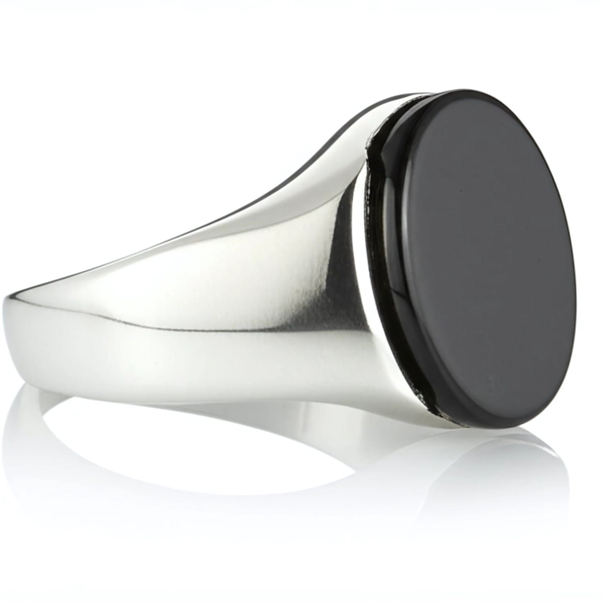 THE MEN THING Rings Royal Series - BLACK ECLIPSE REGENT - Pure Stainless Steel Men’s Steel-Plated Ring – Statement Luxury Jewelry (Size : 22-25-27)