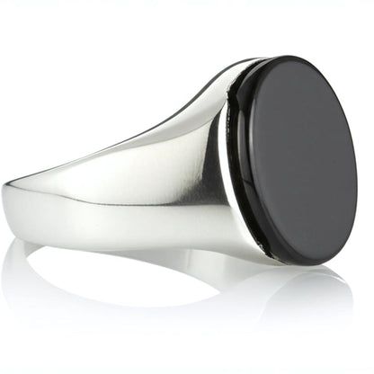 THE MEN THING Rings Royal Series - BLACK ECLIPSE REGENT - Pure Stainless Steel Men’s Steel-Plated Ring – Statement Luxury Jewelry (Size : 22-25-27)