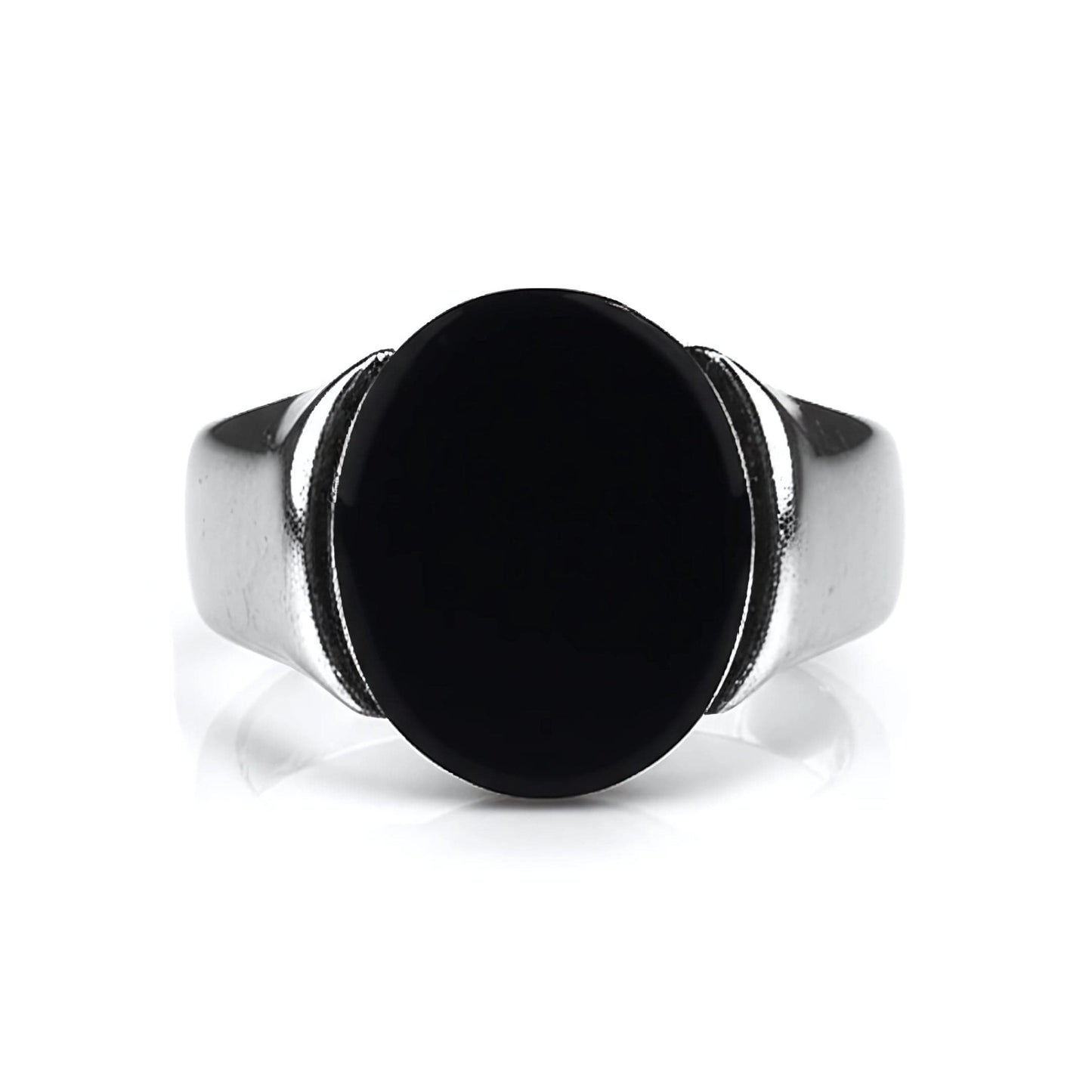 THE MEN THING Rings Royal Series - BLACK ECLIPSE REGENT - Pure Stainless Steel Men’s Steel-Plated Ring – Statement Luxury Jewelry (Size : 22-25-27)