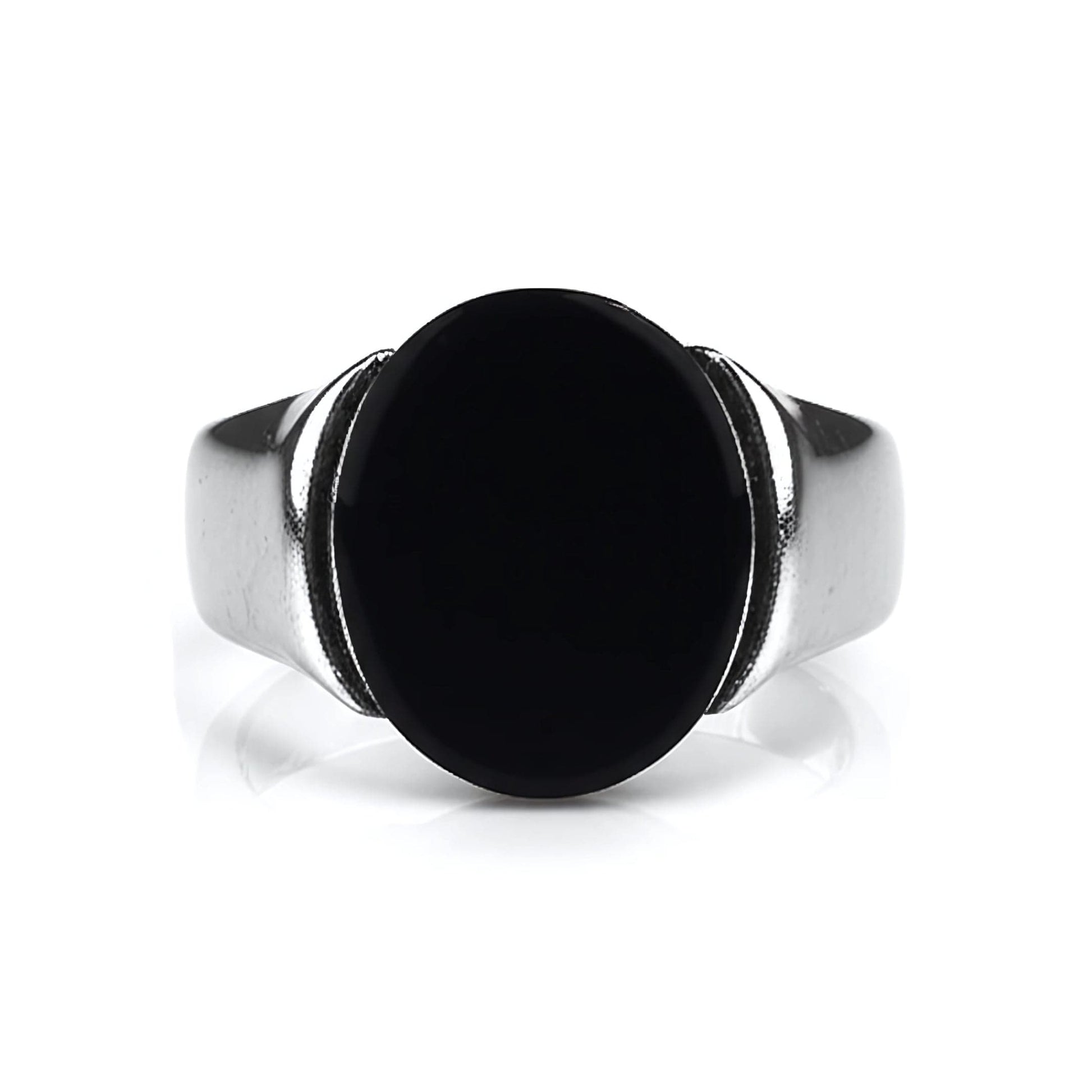 THE MEN THING Rings Royal Series - BLACK ECLIPSE REGENT - Pure Stainless Steel Men’s Steel-Plated Ring – Statement Luxury Jewelry (Size : 22-25-27)