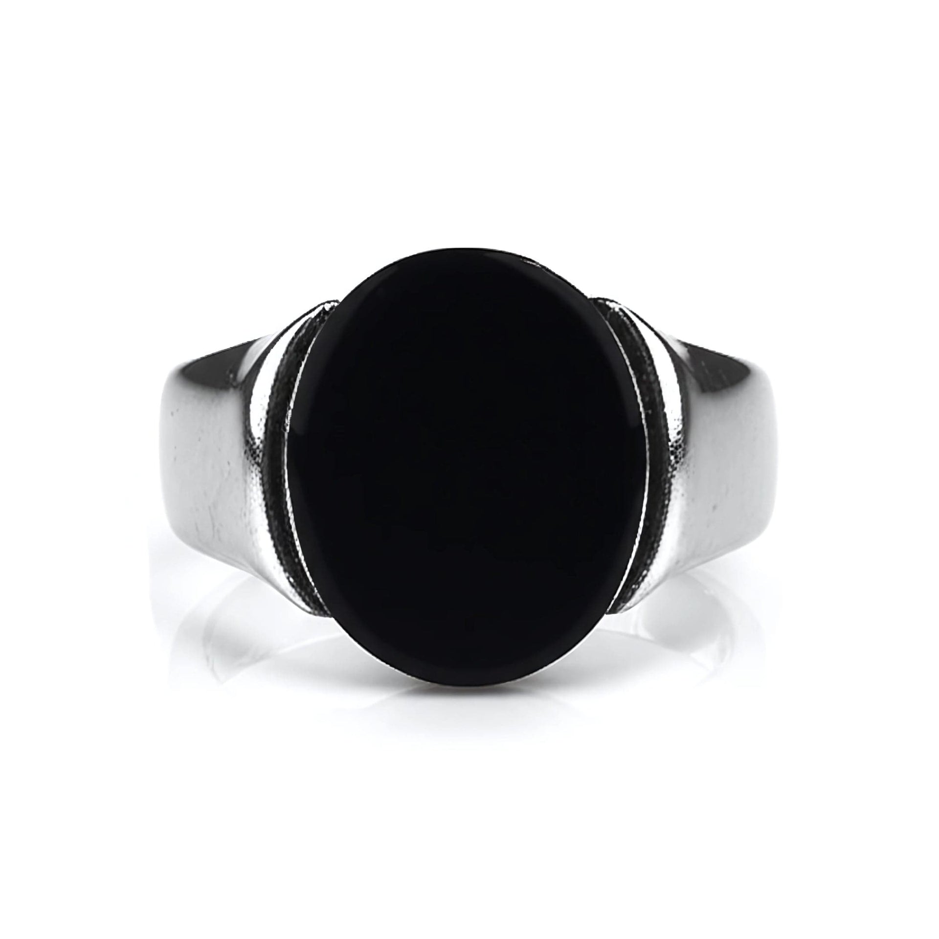THE MEN THING Rings Royal Series - BLACK ECLIPSE REGENT - Pure Stainless Steel Men’s Steel-Plated Ring – Statement Luxury Jewelry (Size : 22-25-27)