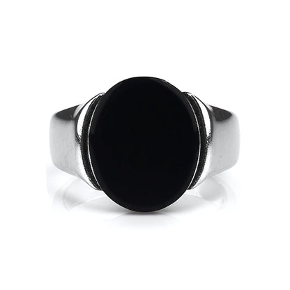 THE MEN THING Rings Royal Series - BLACK ECLIPSE REGENT - Pure Stainless Steel Men’s Steel-Plated Ring – Statement Luxury Jewelry (Size : 22-25-27)
