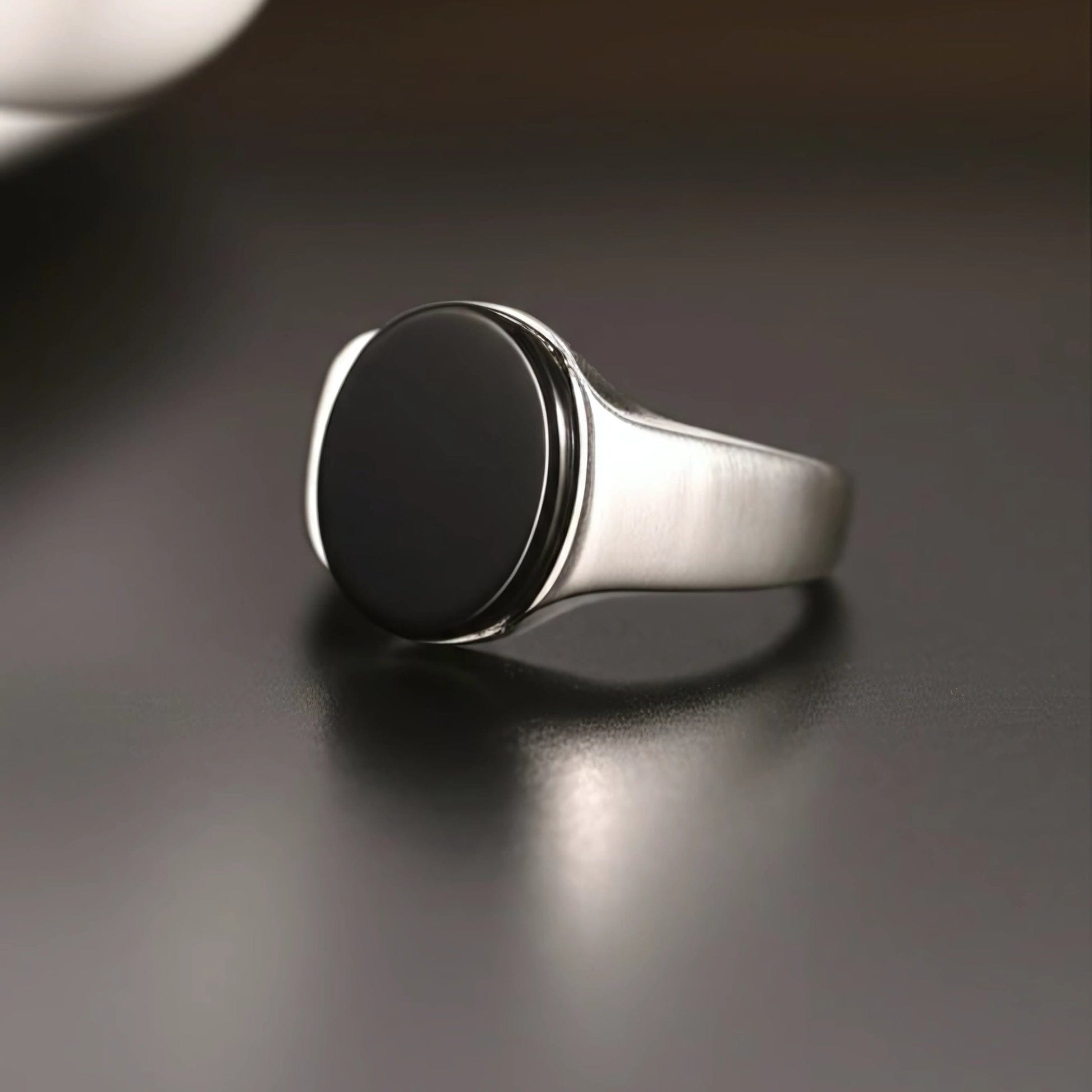 THE MEN THING Rings Royal Series - BLACK ECLIPSE REGENT - Pure Stainless Steel Men’s Steel-Plated Ring – Statement Luxury Jewelry (Size : 22-25-27)