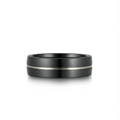 THE MEN THING Rings Royal Series - BLACK STRIKE RING - Pure Stainless Steel Men’s Black-Steel-Plated Ring – Statement Luxury Jewelry (Size : 17-20-22-25-27)