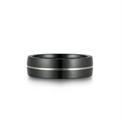 THE MEN THING Rings Royal Series - BLACK STRIKE RING - Pure Stainless Steel Men’s Black-Steel-Plated Ring – Statement Luxury Jewelry (Size : 17-20-22-25-27)