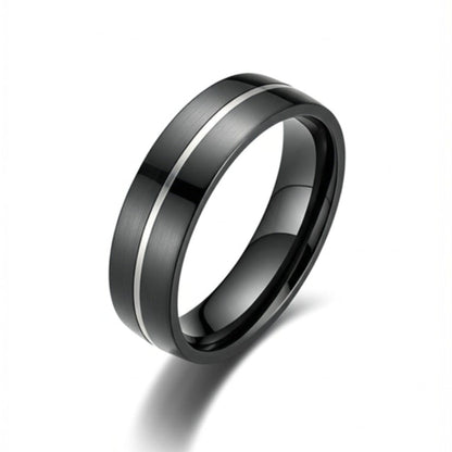 THE MEN THING Rings Royal Series - BLACK STRIKE RING - Pure Stainless Steel Men’s Black-Steel-Plated Ring – Statement Luxury Jewelry (Size : 17-20-22-25-27)