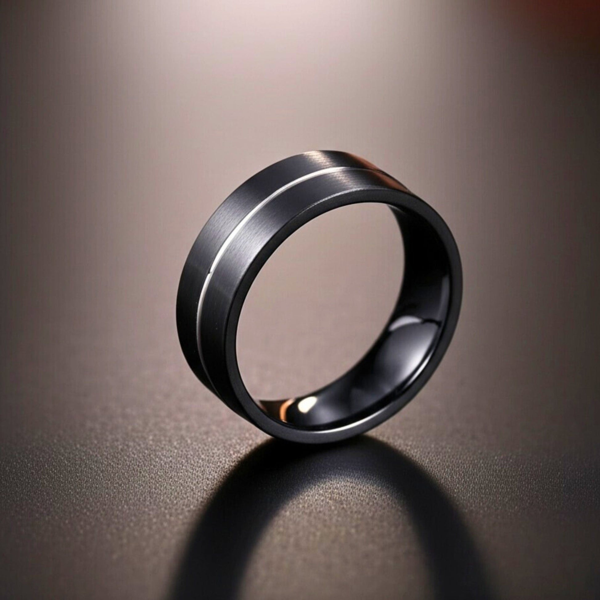THE MEN THING Rings Royal Series - BLACK STRIKE RING - Pure Stainless Steel Men’s Black-Steel-Plated Ring – Statement Luxury Jewelry (Size : 17-20-22-25-27)