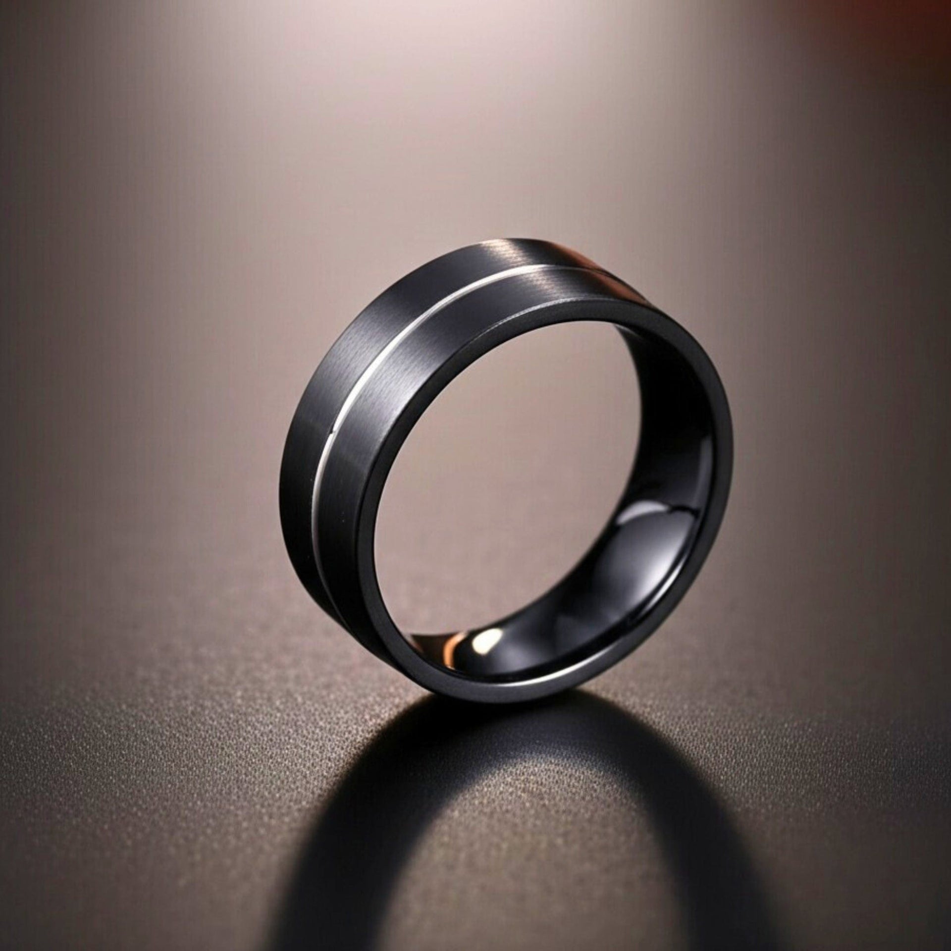 THE MEN THING Rings Royal Series - BLACK STRIKE RING - Pure Stainless Steel Men’s Black-Steel-Plated Ring – Statement Luxury Jewelry (Size : 17-20-22-25-27)