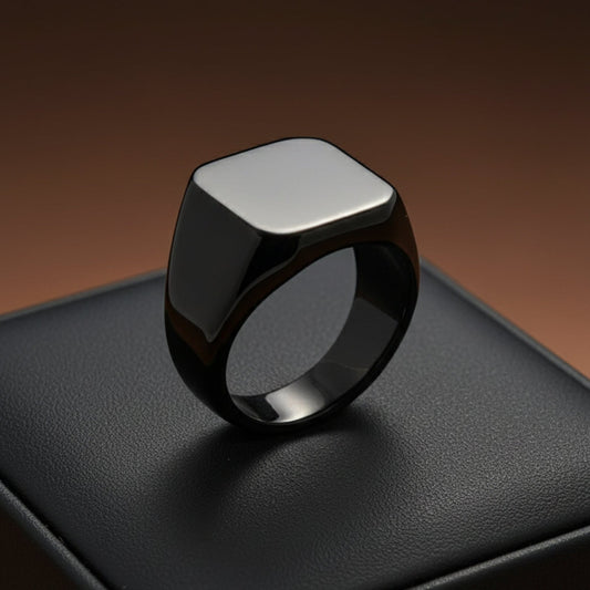 THE MEN THING Rings Royal Series - BLACKSPIRE RING - Pure Stainless Steel Men’s Black-Plated Ring – Statement Luxury Jewelry (Size : 13-14-23-24-28-29-32-32)