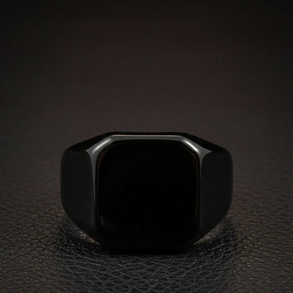 THE MEN THING Rings Royal Series - BLACKSPIRE RING - Pure Stainless Steel Men’s Black-Plated Ring – Statement Luxury Jewelry (Size : 13-14-23-24-28-29-32-32)