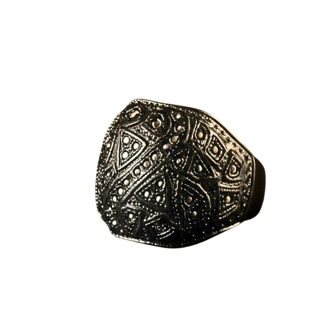 THE MEN THING Rings Royal Series - CELESTIAL MARK RING - Pure Stainless Steel Men’s Black-Plated Ring – Statement Luxury Jewelry (Size : -19-21-24)