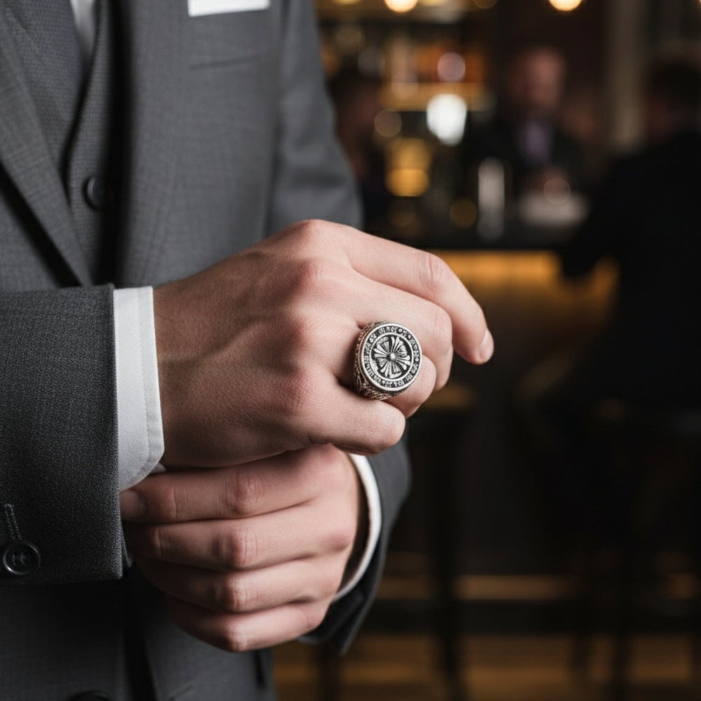 THE MEN THING Rings Royal Series - CELTIC GUARD RING - Pure Stainless Steel Men’s Steel-Plated Ring – Statement Luxury Jewelry (Size :18-21-23-26-31)