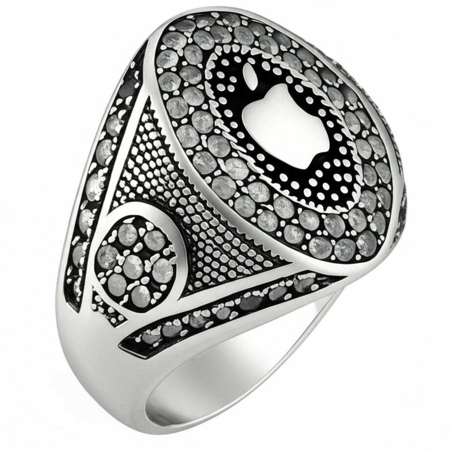 THE MEN THING Rings Royal Series - CORE ICON RING - Pure Stainless Steel Men’s Steel-Plated Ring – Statement Luxury Jewelry (Size : 19-22-24)
