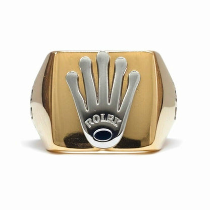 THE MEN THING Rings Royal Series - CROWNCRAFT RING - Pure Stainless Steel Men’s Rose Gold-Plated Ring – Statement Luxury Jewelry (Size : 19-21-24)