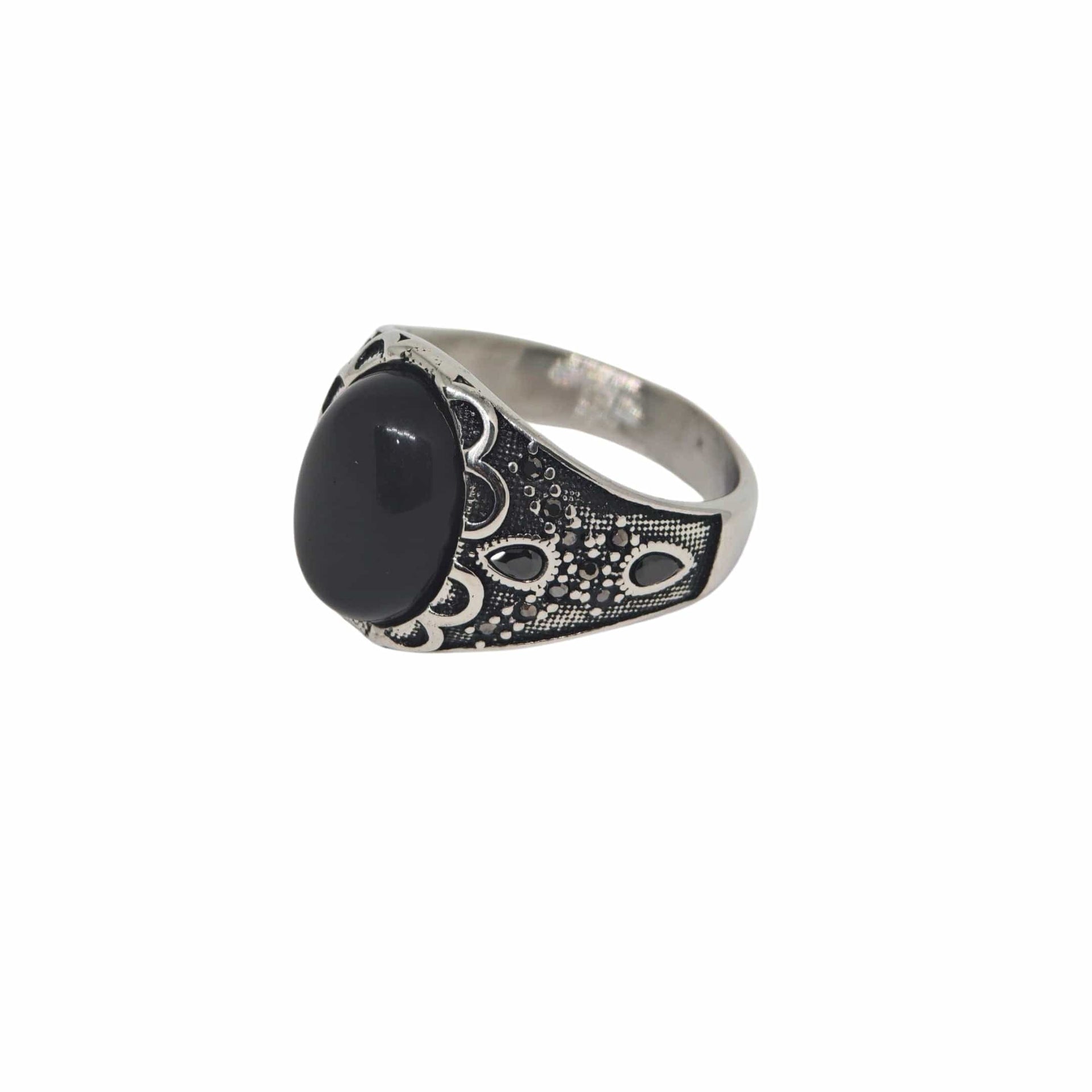 THE MEN THING Rings Royal Series - DARK SOVEREIGN RING - Pure Stainless Steel Men’s Gold-Plated Ring – Statement Luxury Jewelry (Size : 16-17-21-22-26-27)