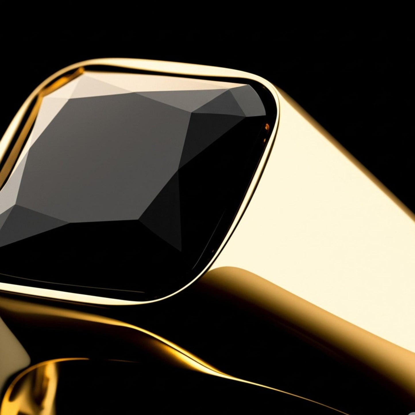 THE MEN THING Rings Royal Series - ECLIPSE MAJESTY RING - Pure Stainless Steel Men’s Gold-Plated Ring – Statement Luxury Jewelry (Size : 16-17-18-22-26-27)