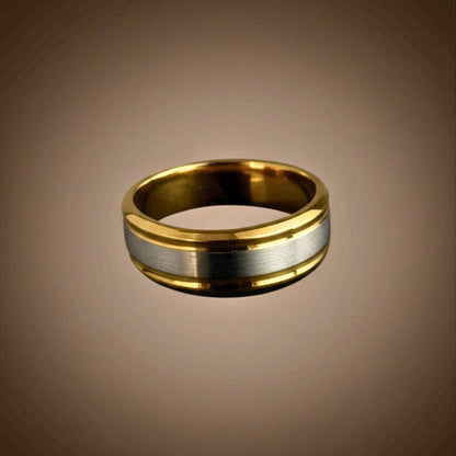 THE MEN THING Rings Royal Series - GILDED CORE RING - Pure Stainless Steel Men’s Gold-Steel-Plated Ring – Statement Luxury Jewelry (Size : 17-19-22-25-27)