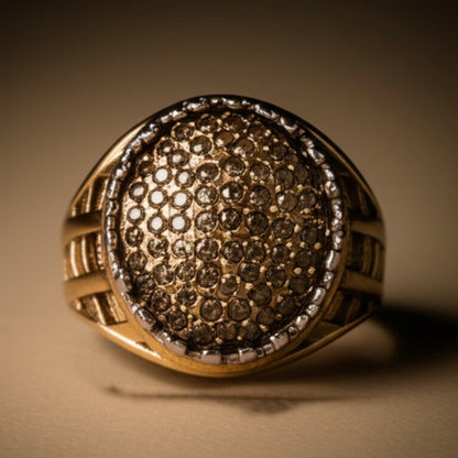 THE MEN THING Rings Royal Series - GOLD SPARK RING - Pure Stainless Steel Men’s Gold-Plated Ring – Statement Luxury Jewelry (Size : 20-22-24)