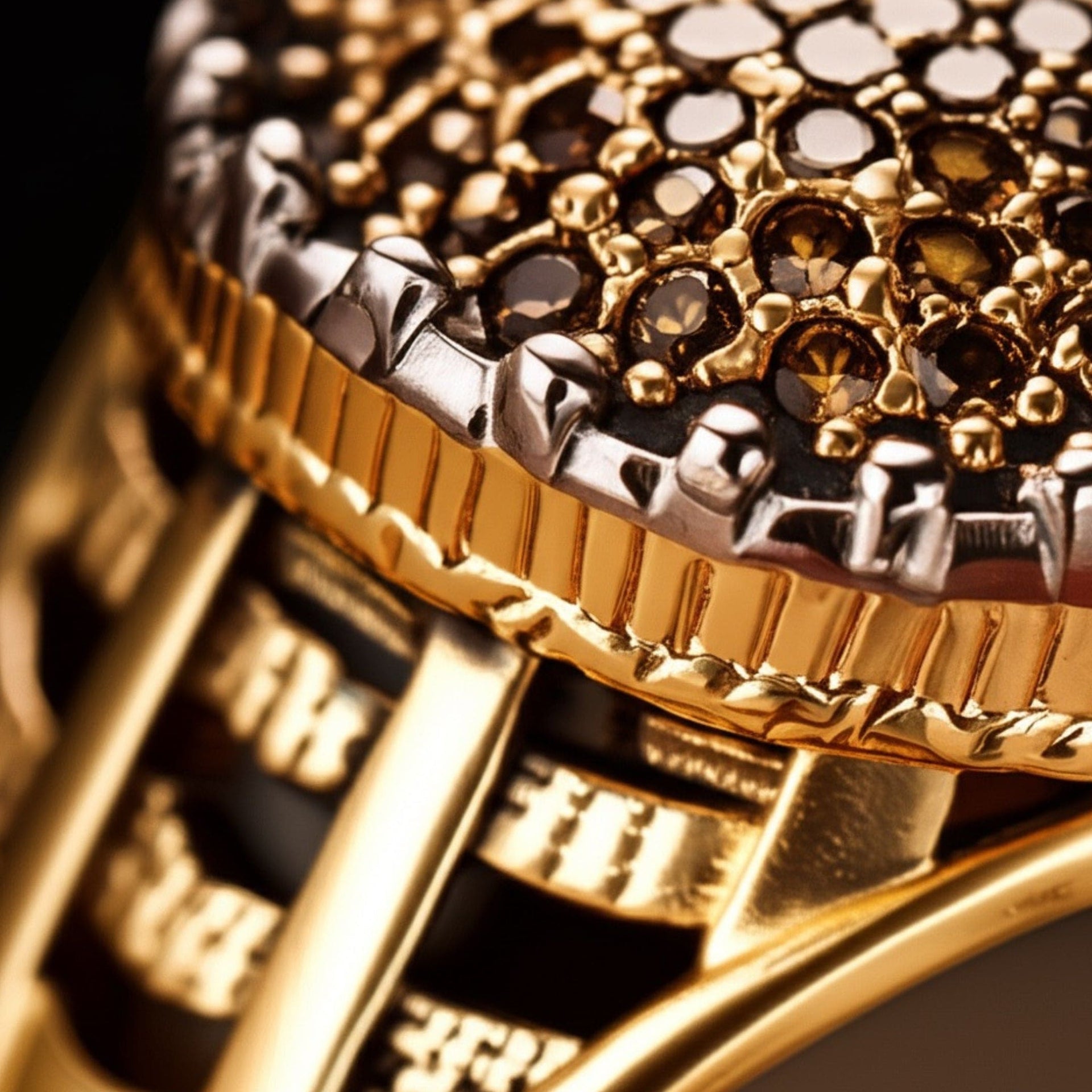 THE MEN THING Rings Royal Series - GOLD SPARK RING - Pure Stainless Steel Men’s Gold-Plated Ring – Statement Luxury Jewelry (Size : 20-22-24)