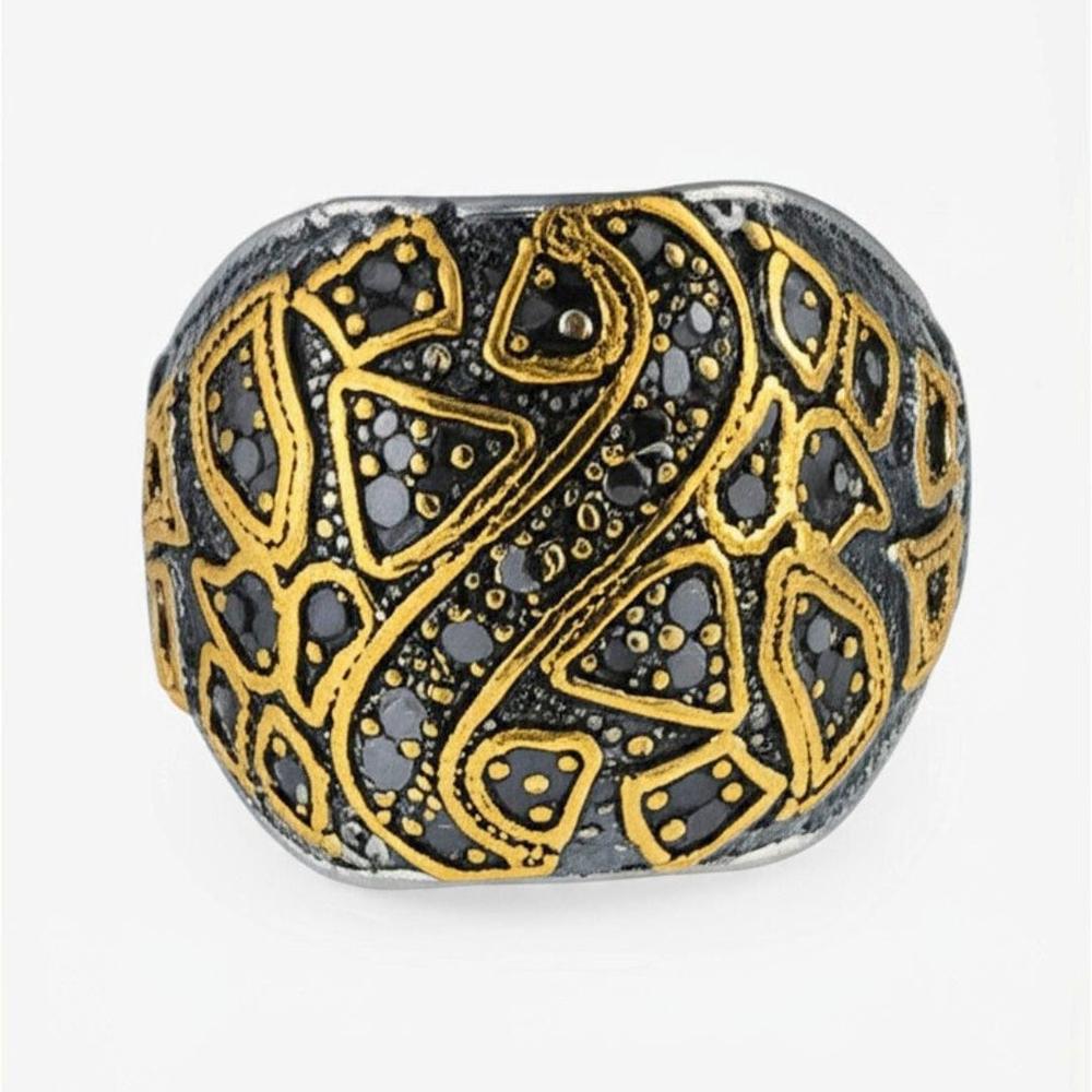 THE MEN THING Rings Royal Series - GOLDEN BASILISK RING - Pure Stainless Steel Men’s Steel-Plated Ring – Statement Luxury Jewelry (Size : 21-24)