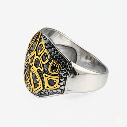 THE MEN THING Rings Royal Series - GOLDEN BASILISK RING - Pure Stainless Steel Men’s Steel-Plated Ring – Statement Luxury Jewelry (Size : 21-24)
