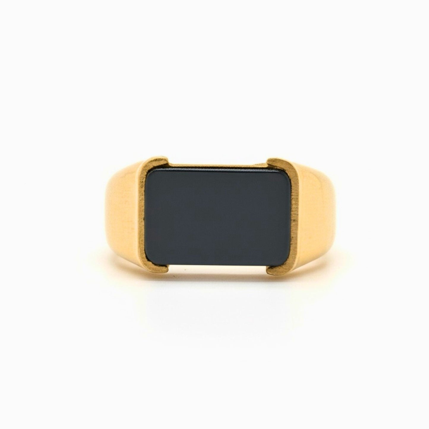 THE MEN THING Rings Royal Series - GOLDEN SPECTER RING - Pure Stainless Steel Men’s Steel-Plated Ring – Statement Luxury Jewelry (Size : 16-19-22)