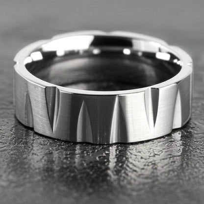 THE MEN THING Rings Royal Series - GRAVIX EDGE RING - Pure Stainless Steel Men’s Steel-Plated Ring – Statement Luxury Jewelry (Size : 17-19-22-24-27)