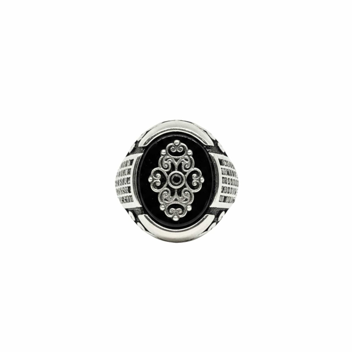 THE MEN THING Rings Royal Series - GRIDLOCK CREST RING - Pure Stainless Steel Men’s Steel-Plated Ring – Statement Luxury Jewelry (Size : - 16-17-18-20-21-24-26-27)