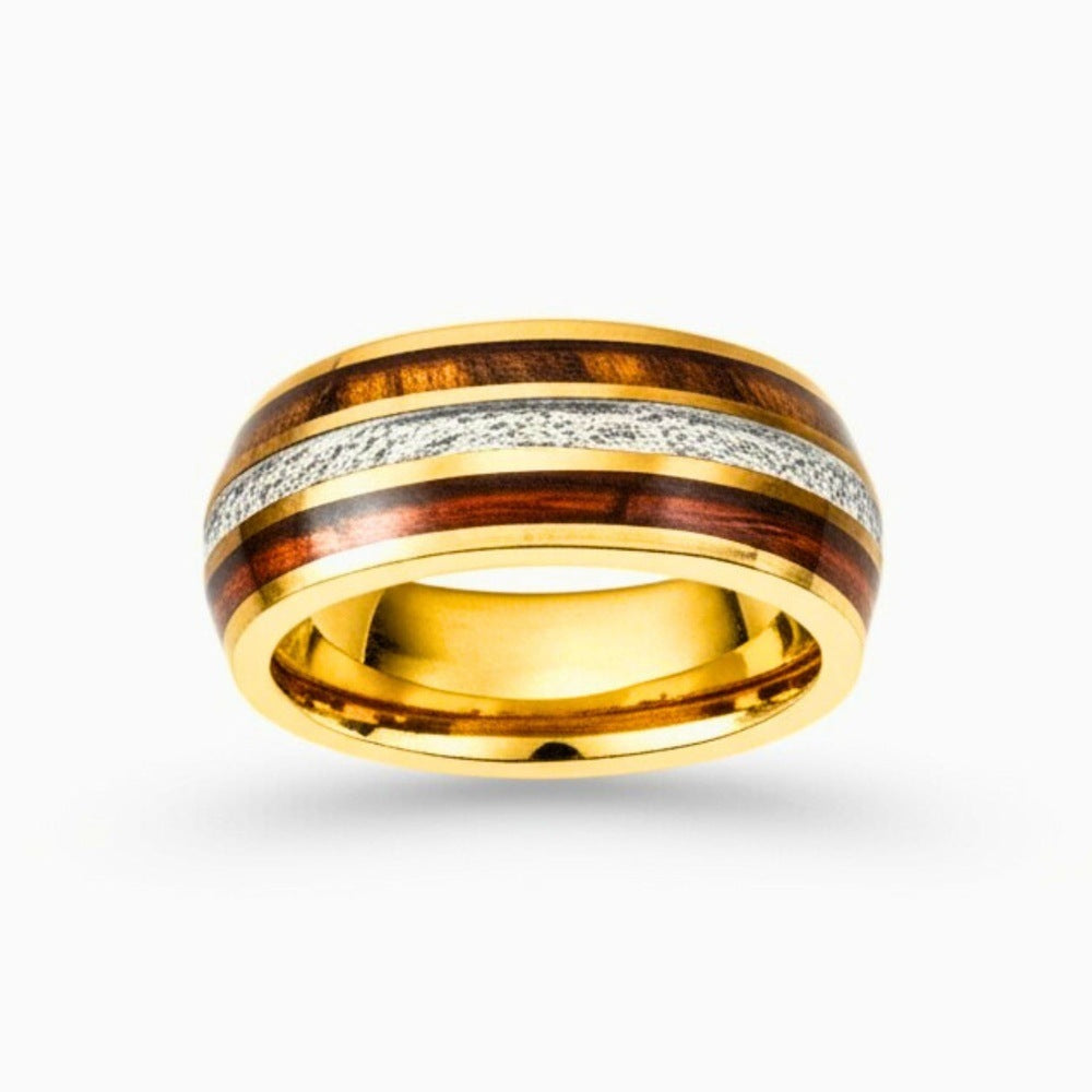 THE MEN THING Rings Royal Series - HELIOS CREST RING - Pure Stainless Steel Men’s Gold-Plated Ring – Statement Luxury Jewelry (Size : -17-19-23-25)