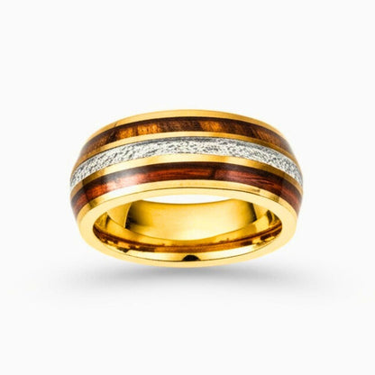 THE MEN THING Rings Royal Series - HELIOS CREST RING - Pure Stainless Steel Men’s Gold-Plated Ring – Statement Luxury Jewelry (Size : -17-19-23-25)