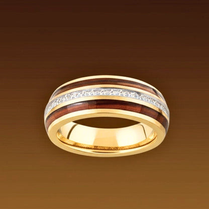 THE MEN THING Rings Royal Series - HELIOS CREST RING - Pure Stainless Steel Men’s Gold-Plated Ring – Statement Luxury Jewelry (Size : -17-19-23-25)