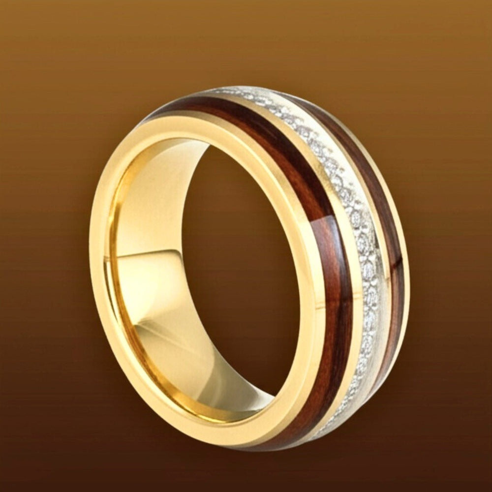 THE MEN THING Rings Royal Series - HELIOS CREST RING - Pure Stainless Steel Men’s Gold-Plated Ring – Statement Luxury Jewelry (Size : -17-19-23-25)