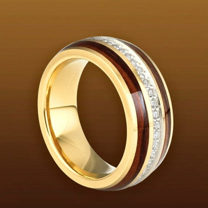 THE MEN THING Rings Royal Series - HELIOS CREST RING - Pure Stainless Steel Men’s Gold-Plated Ring – Statement Luxury Jewelry (Size : -17-19-23-25)