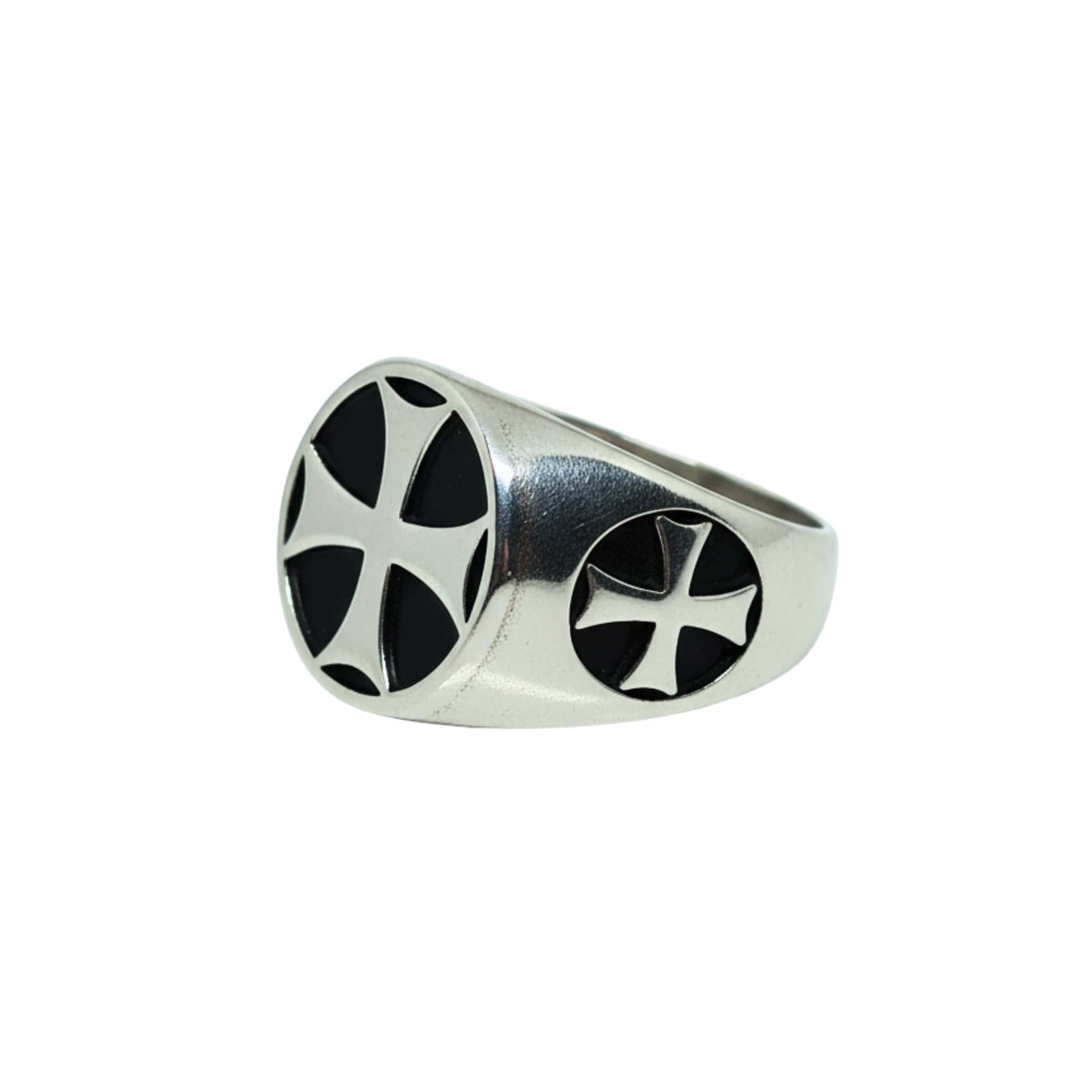 THE MEN THING Rings Royal Series - KNIGHT TEMPLAR RING - Pure Stainless Steel Men’s Steel-Plated Ring – Statement Luxury Jewelry (Size : 16-18-21-23-28-31)