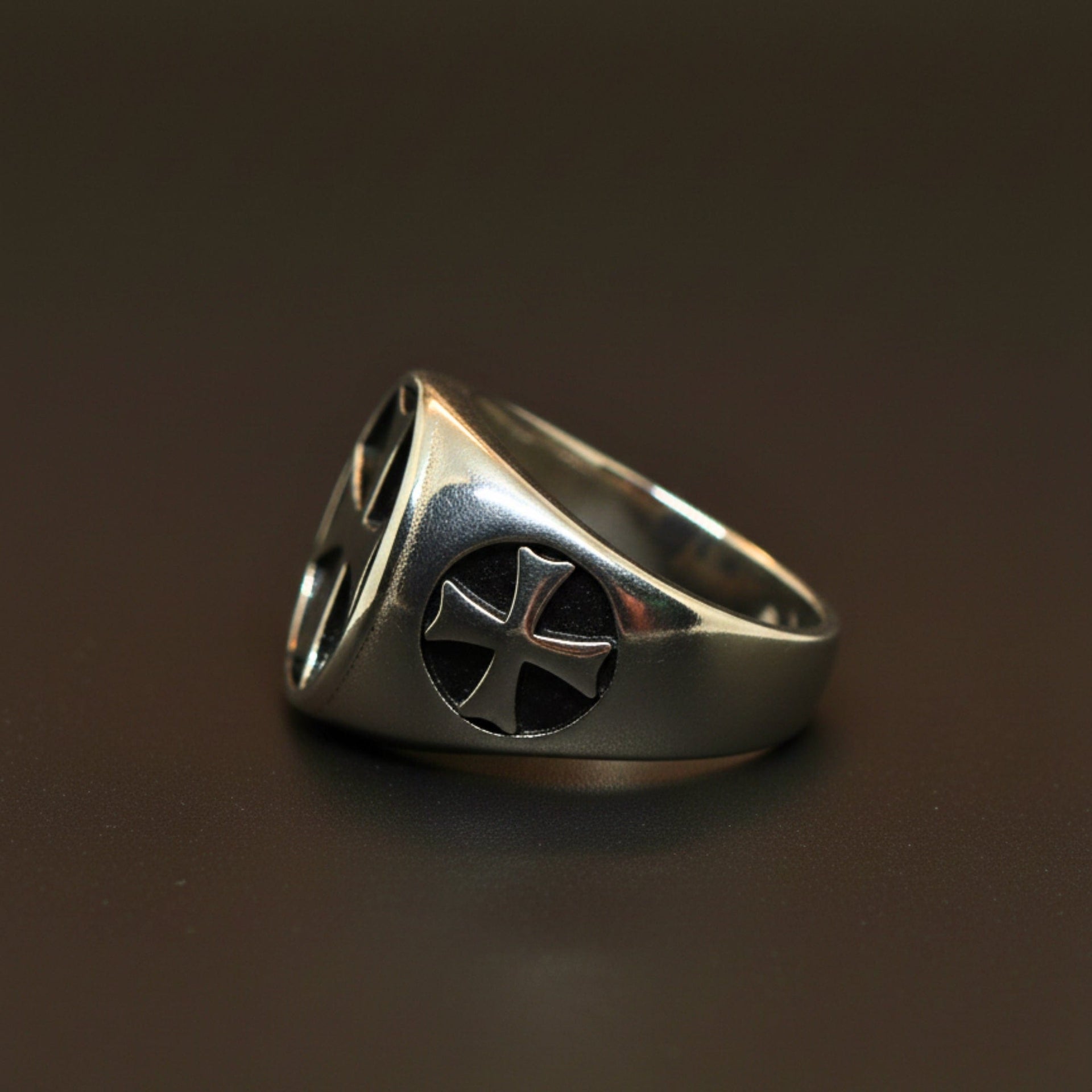 THE MEN THING Rings Royal Series - KNIGHT TEMPLAR RING - Pure Stainless Steel Men’s Steel-Plated Ring – Statement Luxury Jewelry (Size : 16-18-21-23-28-31)