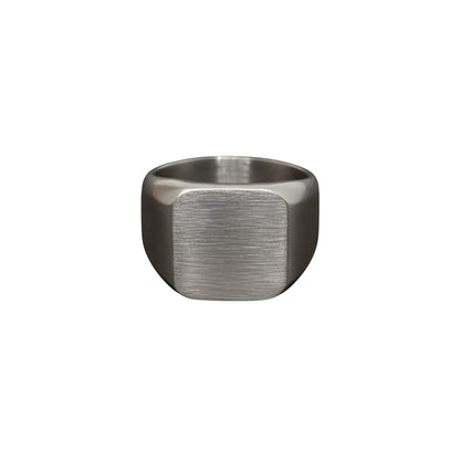 THE MEN THING Rings Royal Series - MATTE SQUARE SIGNET RING - Pure Stainless Steel Men’s Steel-Plated Ring – Statement Luxury Jewelry (Size :15-16-18-19-21-22-25-30)