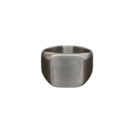 THE MEN THING Rings Royal Series - MATTE SQUARE SIGNET RING - Pure Stainless Steel Men’s Steel-Plated Ring – Statement Luxury Jewelry (Size :15-16-18-19-21-22-25-30)