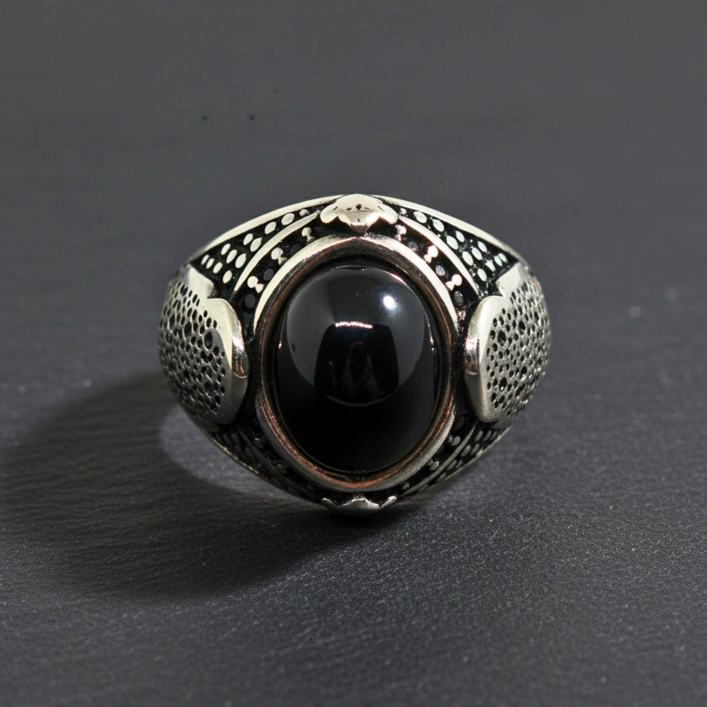 THE MEN THING Rings Royal Series - NOCTIS AEGIS RING - Pure Stainless Steel Men’s Steel-Plated Ring – Statement Luxury Jewelry (Size : 17-19-21-22-24-25-26-27)