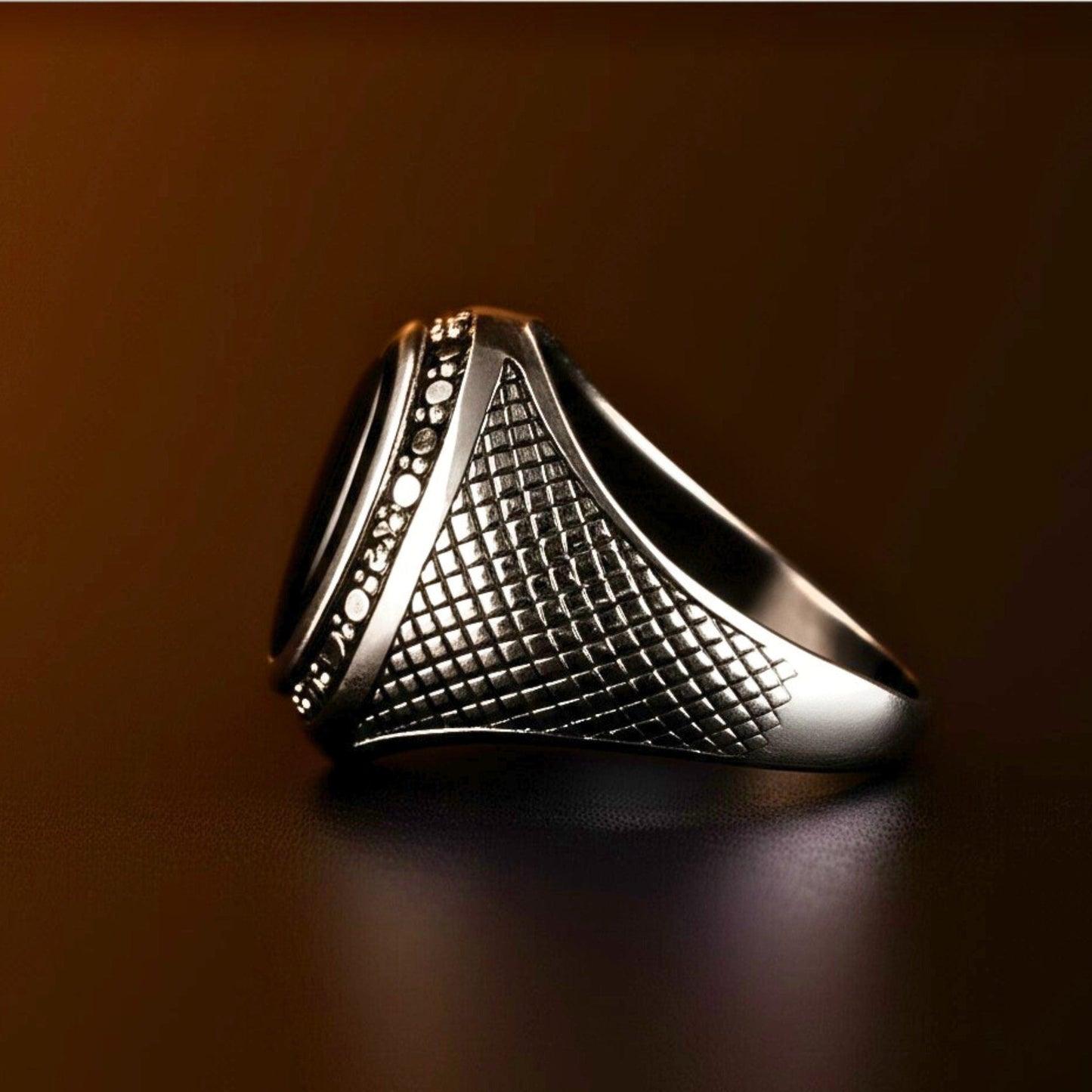 THE MEN THING Rings Royal Series - NOCTIS REGNUM RING - Pure Stainless Steel Men’s Steel-Plated Ring – Statement Luxury Jewelry (Size : 19-22-24)