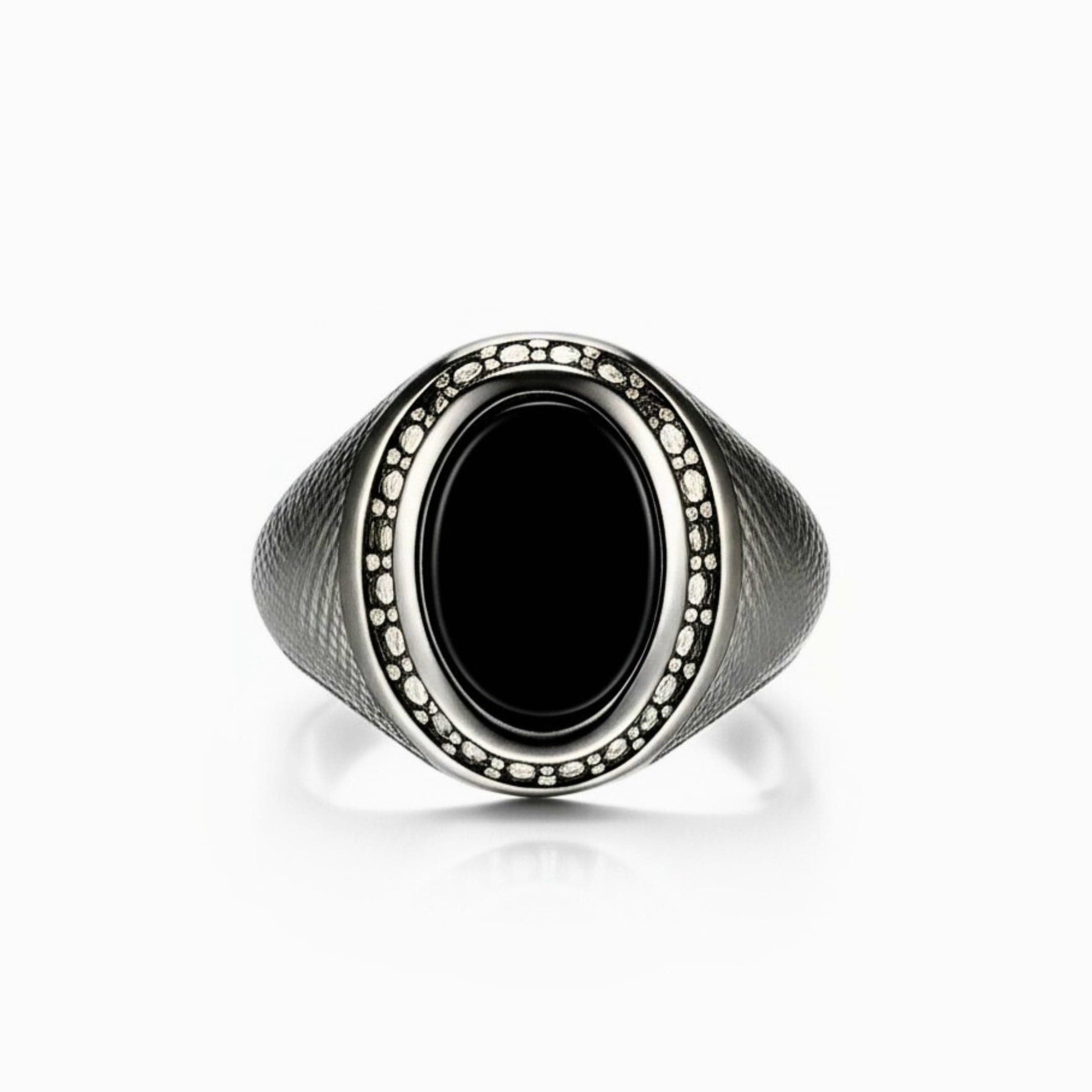 THE MEN THING Rings Royal Series - NOCTIS REGNUM RING - Pure Stainless Steel Men’s Steel-Plated Ring – Statement Luxury Jewelry (Size : 19-22-24)