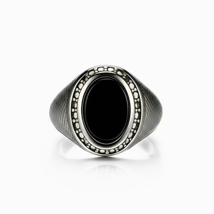 THE MEN THING Rings Royal Series - NOCTIS REGNUM RING - Pure Stainless Steel Men’s Steel-Plated Ring – Statement Luxury Jewelry (Size : 19-22-24)
