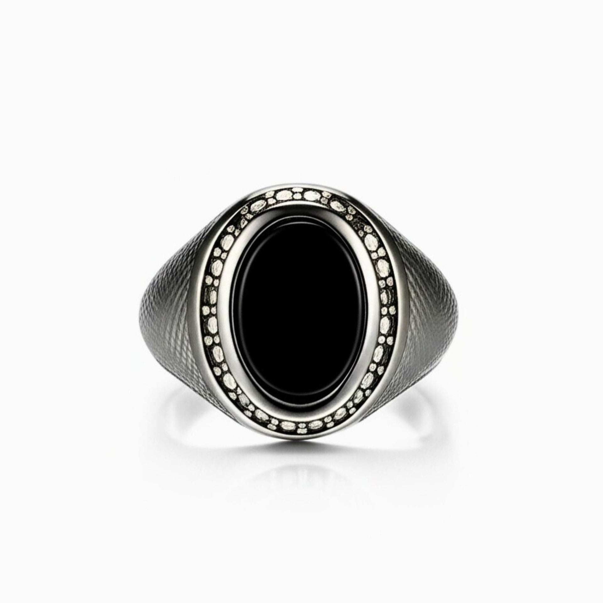 THE MEN THING Rings Royal Series - NOCTIS REGNUM RING - Pure Stainless Steel Men’s Steel-Plated Ring – Statement Luxury Jewelry (Size : 19-22-24)
