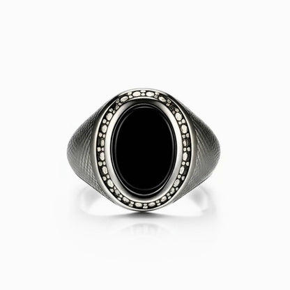 THE MEN THING Rings Royal Series - NOCTIS REGNUM RING - Pure Stainless Steel Men’s Steel-Plated Ring – Statement Luxury Jewelry (Size : 19-22-24)