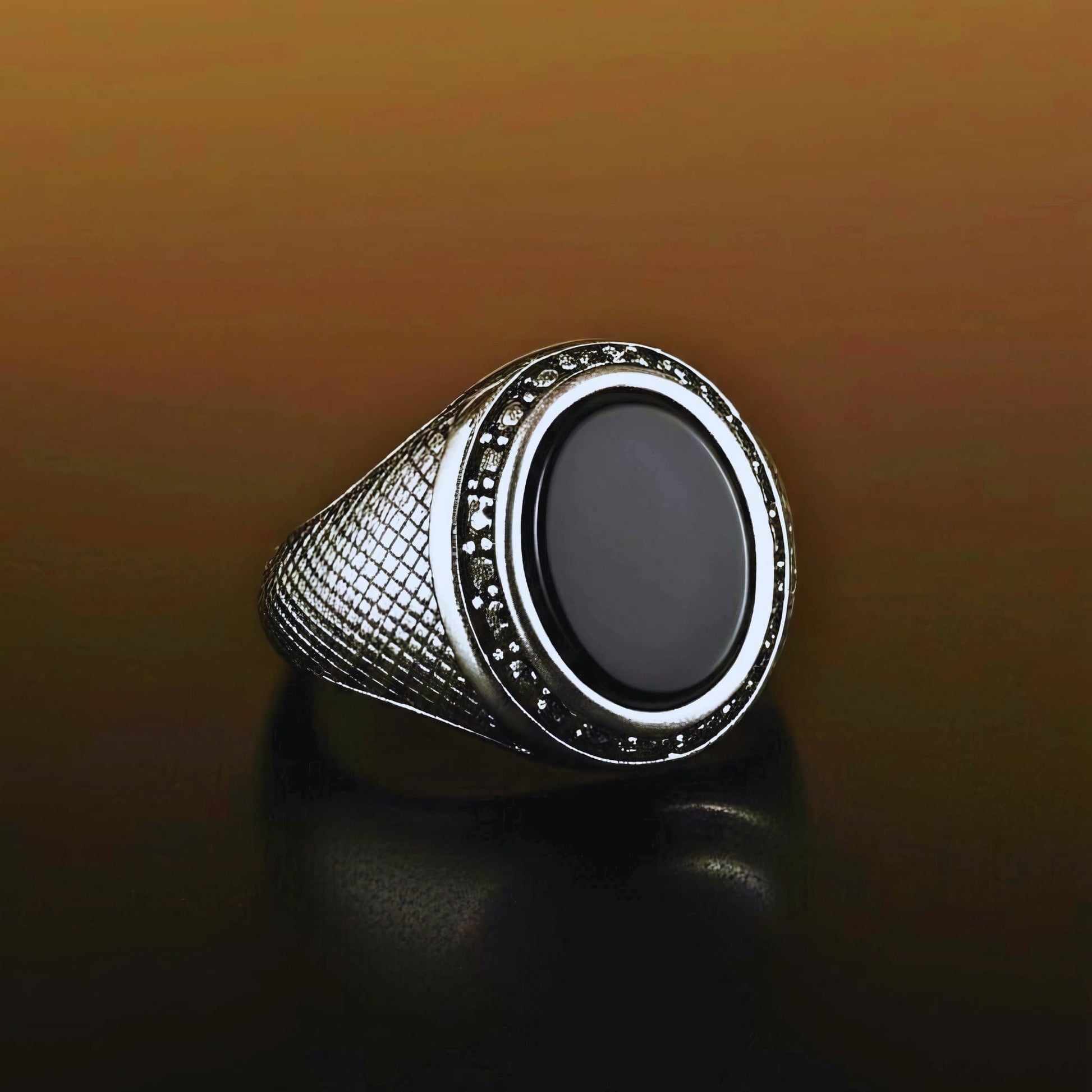 THE MEN THING Rings Royal Series - NOCTIS REGNUM RING - Pure Stainless Steel Men’s Steel-Plated Ring – Statement Luxury Jewelry (Size : 19-22-24)