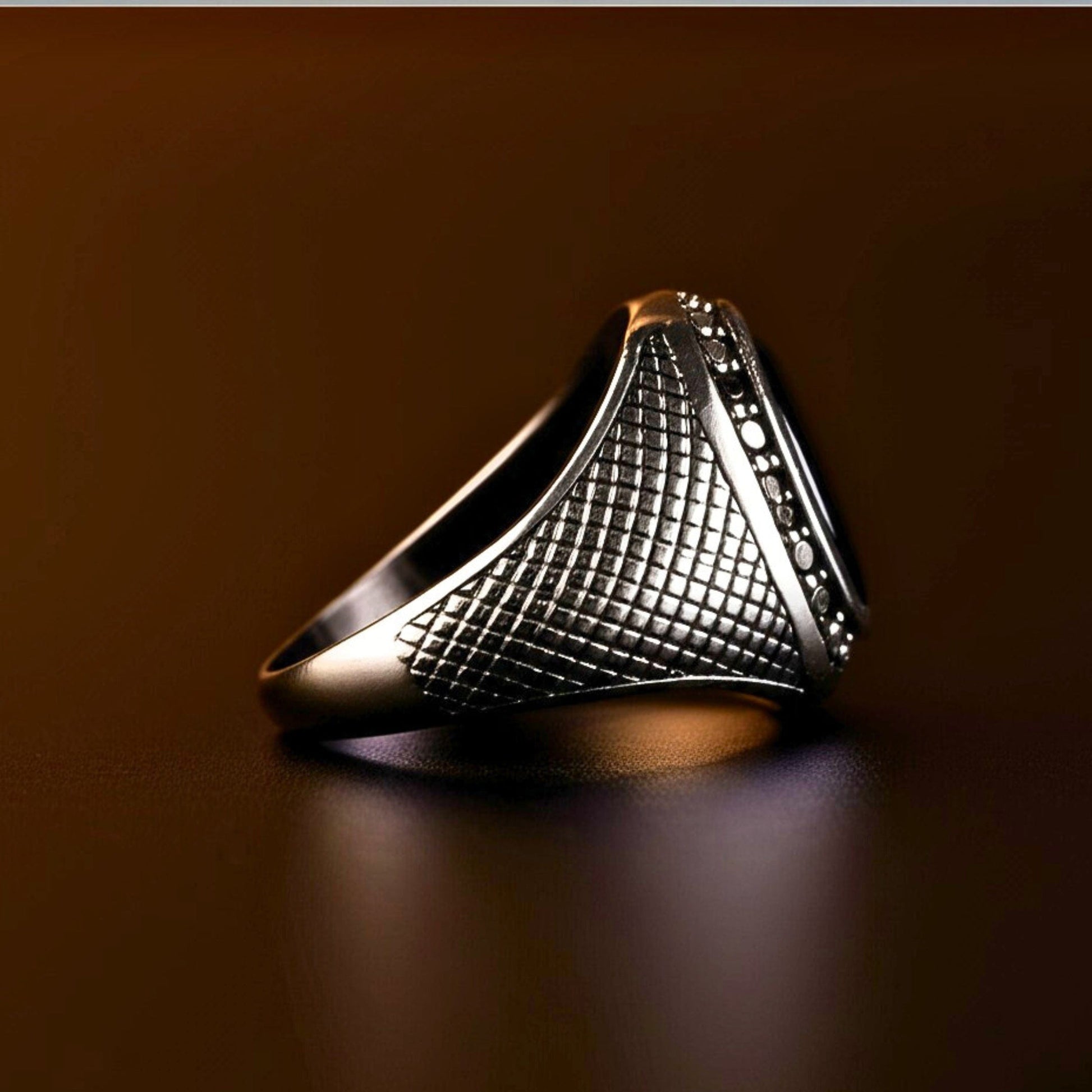 THE MEN THING Rings Royal Series - NOCTIS REGNUM RING - Pure Stainless Steel Men’s Steel-Plated Ring – Statement Luxury Jewelry (Size : 19-22-24)