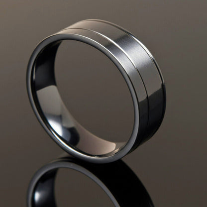 THE MEN THING Rings Royal Series - NOIR AXIS RING - Pure Stainless Steel Men’s Black-Plated Ring – Statement Luxury Jewelry (Size : 17-19-22-25-27)